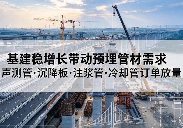 睢宁基建稳增长带动预埋监测管材需求，声测管、沉降板、注浆管订单持续放量